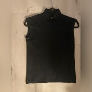 Blickles - black nylon turtleneck tank top